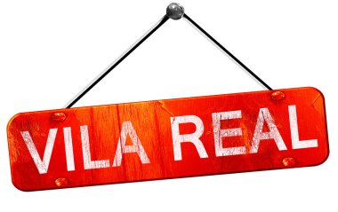 Vila real, 3d render, işareti asılı kırmızı