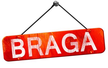 Braga, 3d render, işareti asılı kırmızı