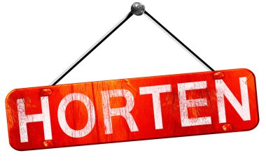 Horten, 3d render, işareti asılı kırmızı