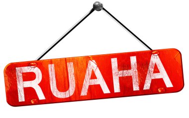 Ruaha, 3d render, işareti asılı kırmızı