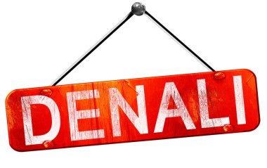 Denali, 3d render, işareti asılı kırmızı