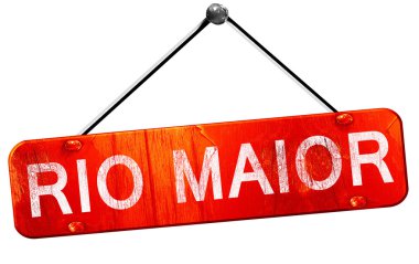 Rio maior, 3d render, işareti asılı kırmızı