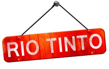 Rio tinto, 3d render, işareti asılı kırmızı