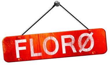 Floro, 3d render, işareti asılı kırmızı