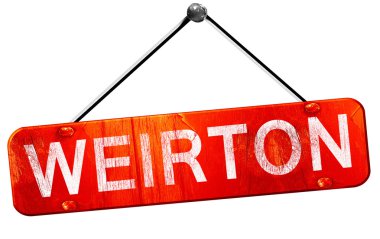 Weirton, 3d render, işareti asılı kırmızı