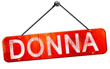 Donna, 3d render, işareti asılı kırmızı