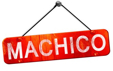 Machico, 3d render, işareti asılı kırmızı