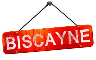 Biscayne, 3d render, işareti asılı kırmızı
