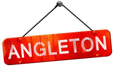 Angleton, 3d render, işareti asılı kırmızı