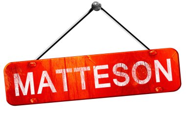 Matteson, 3d render, işareti asılı kırmızı