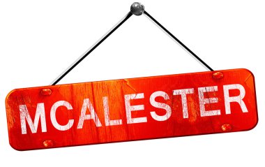 McAlester, 3d render, işareti asılı kırmızı