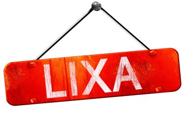 Lixa, 3d render, işareti asılı kırmızı