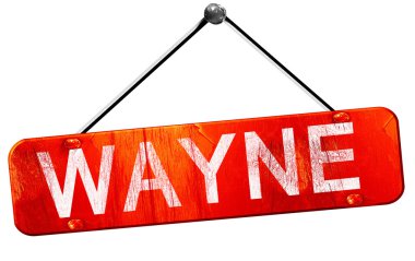 Wayne, 3d render, işareti asılı kırmızı