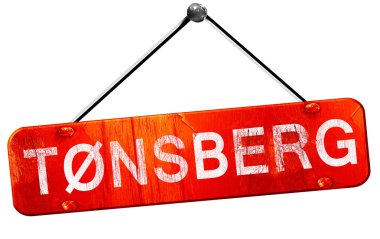 Tonsberg, 3d render, işareti asılı kırmızı