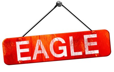 Kartal, 3d render, işareti asılı kırmızı