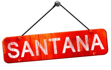 Santana, 3d render, işareti asılı kırmızı