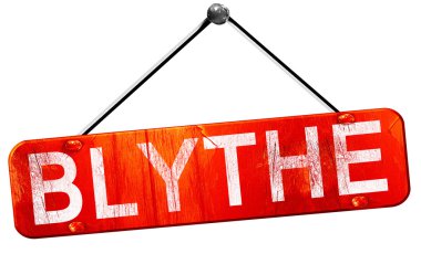 Blythe, 3d render, işareti asılı kırmızı