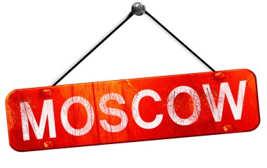 Moskova, 3d render, işareti asılı kırmızı