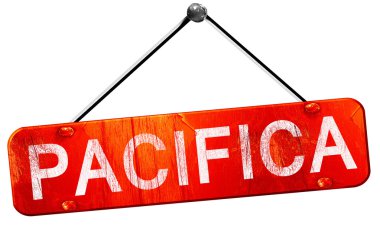 Pacifica, 3d render, işareti asılı kırmızı