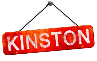 Kinston, 3d render, işareti asılı kırmızı