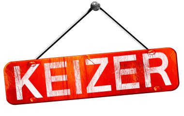 Keizer, 3d render, işareti asılı kırmızı
