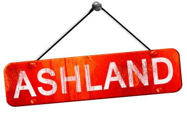 Ashland, 3d render, işareti asılı kırmızı