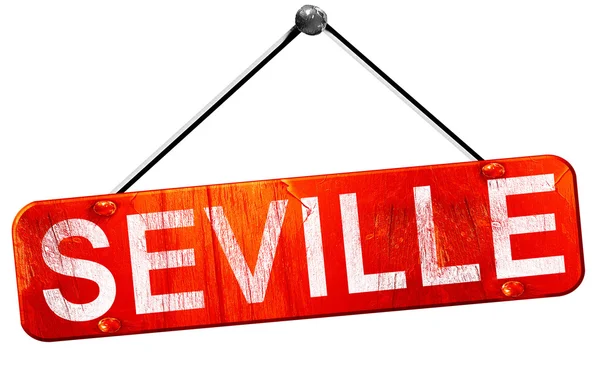 Seville, 3d render, işareti asılı kırmızı