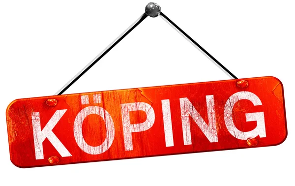 Koping, 3d render, işareti asılı kırmızı
