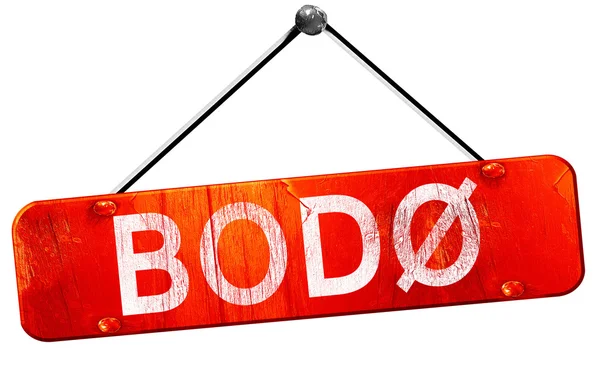 Bodo, 3D rendering, a red hanging sign — Stock Photo, Image