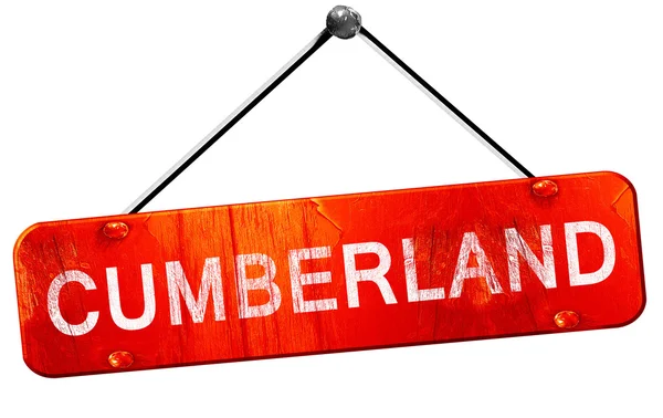 Cumberland, 3d render, işareti asılı kırmızı
