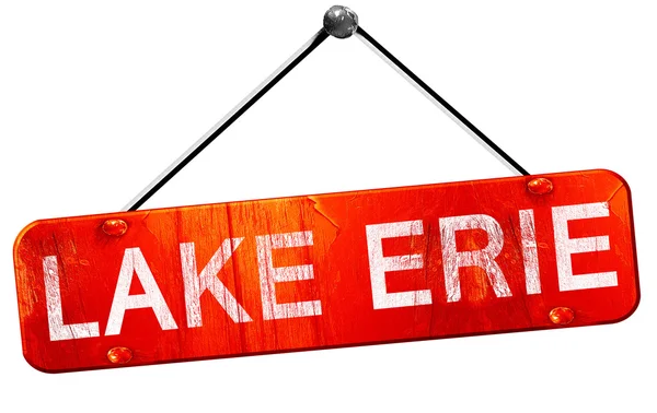 Erie Gölü 3d render, işareti asılı kırmızı