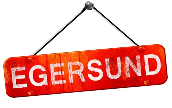 Egersund, 3d render, işareti asılı kırmızı