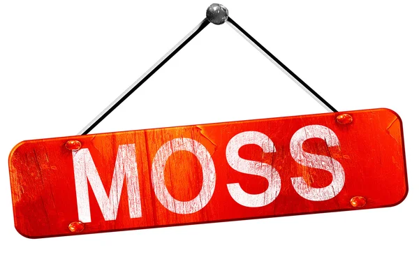 Moss, 3d render, işareti asılı kırmızı