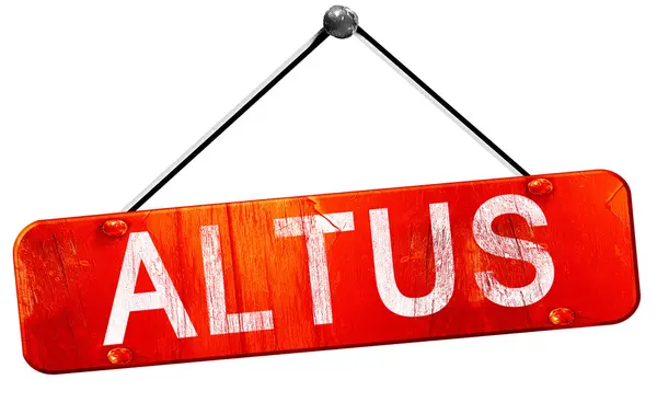 Altus, 3d render, işareti asılı kırmızı