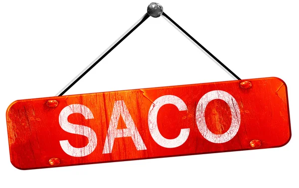 SACO, 3d render, işareti asılı kırmızı