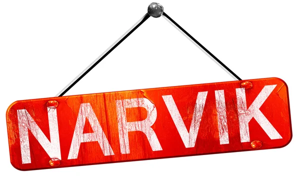 Narvik, 3d render, işareti asılı kırmızı