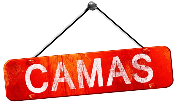 Camas, 3d render, işareti asılı kırmızı