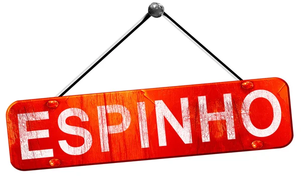 Espinho, 3d render, işareti asılı kırmızı