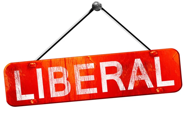 Liberale, 3D-rendering, een rode opknoping sign — Stockfoto