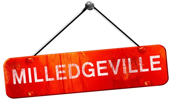 Milledgeville, 3d render, işareti asılı kırmızı