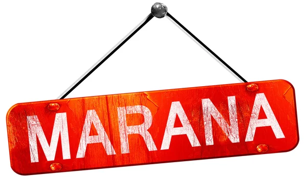 Marana, renderização 3D, um sinal de suspensão vermelho — Fotografia de Stock