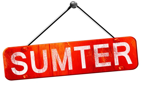 Sumter, 3D-rendering, een rode opknoping sign — Stockfoto