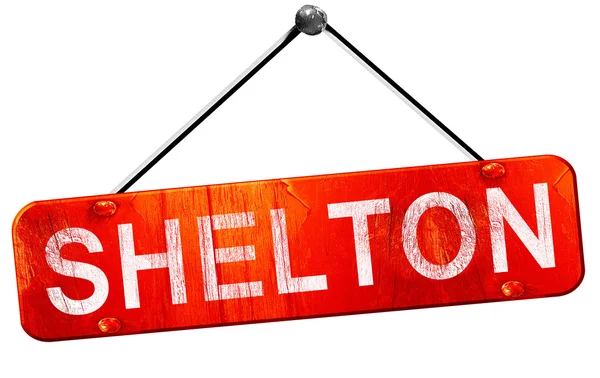 Shelton, 3d render, işareti asılı kırmızı