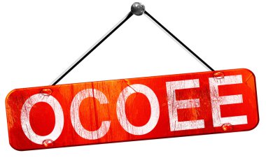 Ocoee, 3d render, işareti asılı kırmızı