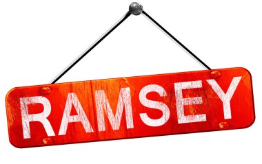 Ramsey, 3d render, işareti asılı kırmızı