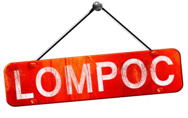 Lompoc, 3d render, işareti asılı kırmızı