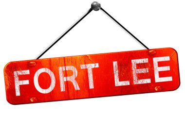 Fort lee, 3d render, işareti asılı kırmızı