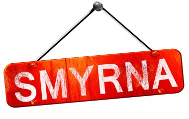 Smyrna, 3d render, işareti asılı kırmızı