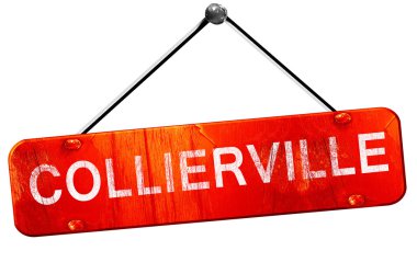 Collierville, 3d render, işareti asılı kırmızı