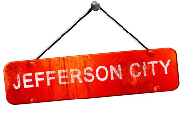 Jefferson city, 3d render, işareti asılı kırmızı